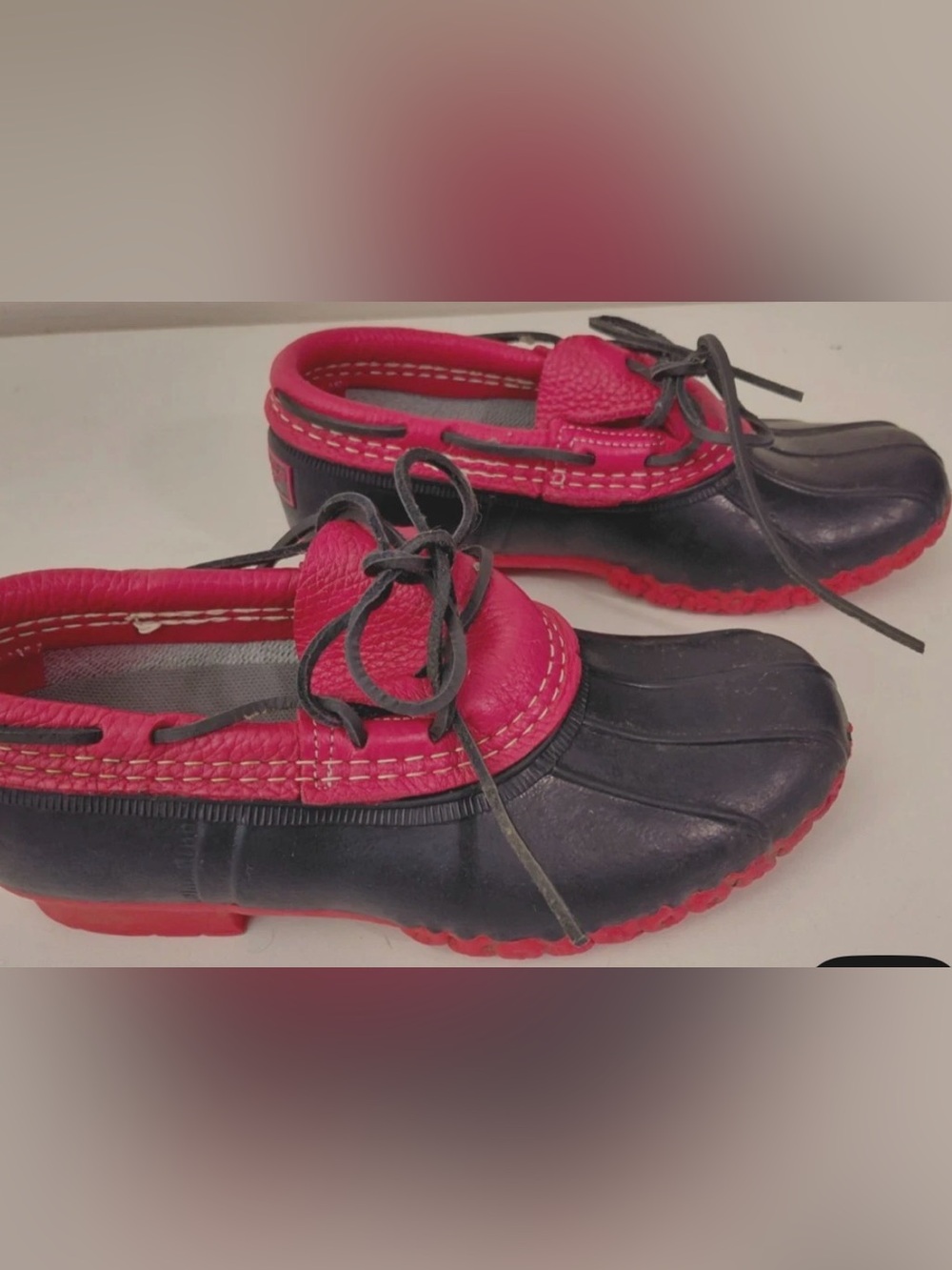 Vintage L.L. Bean Rubber Mocs Navy/Pink Size EM (Women’s 9)